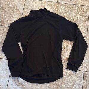 Black Fitted Hoodie with‎ Mandarin Collar